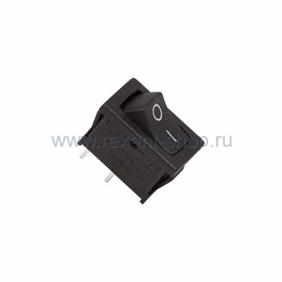 Выключатель клавишный 250V 6А (2с) ON-OFF черный Mini REXANT (10/10/5000)