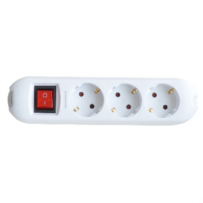 (W) Smart Колодка 3х с заземлением и кнопкой 16А InHome 5430