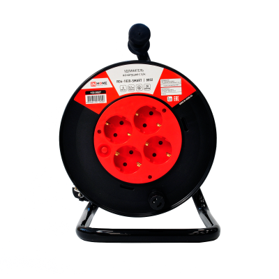 (W) Удлинитель на катушке RG4-1020-SMART с т/з 4-х местн с з/к 10А 20м 8802 IN HOME