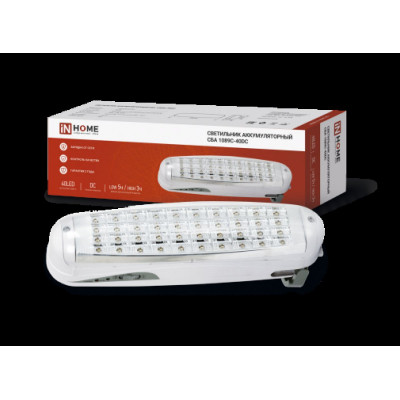 (W) Светильник сд аварийный VC СБА-1089С 40LED 4Вт 170Лм lead-acid DC 398х85х100мм IN HOME