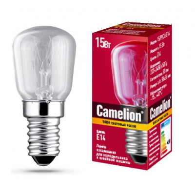 Лампа накаливания для духовок теплый 230В Camelion 15/PT/CL/E14